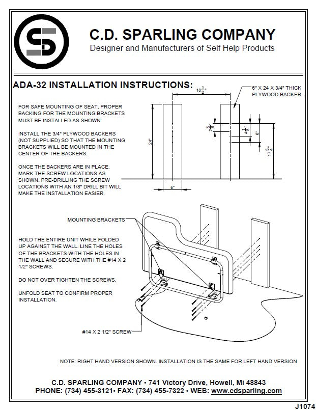 ADA-32 Sparling Shower Seat